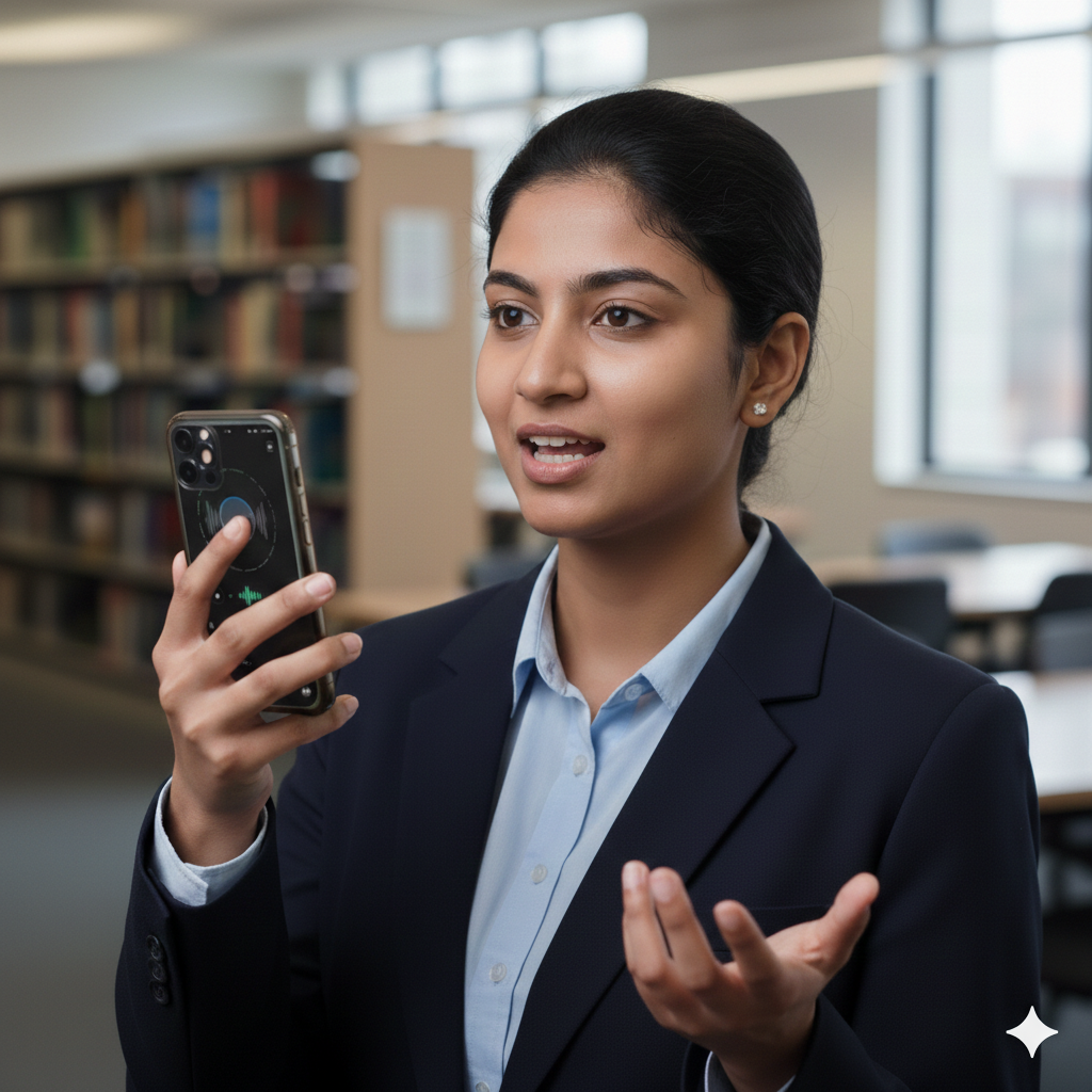 আপনার নিজের ব্যাপারে দুই মিনিটের একটা ভয়েস রেকর্ড।